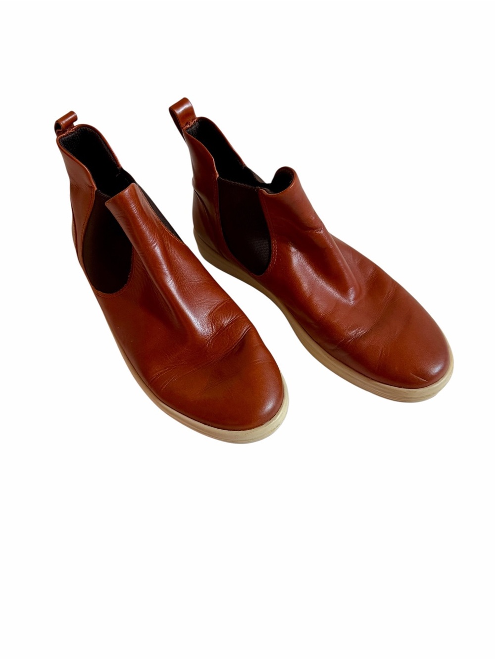 Ecco Women's Chelsea Ankle Boots in Chestnut Brown with Cream Sole